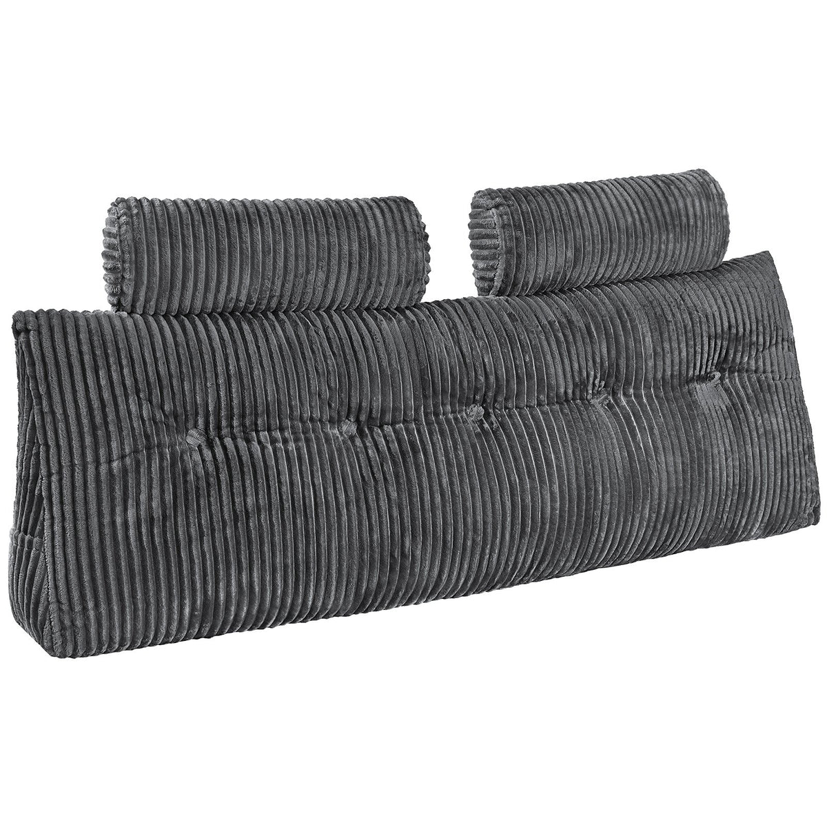 VEVOR Headboard Pillow, Queen Size Wedge Headboard Pillow with 2 Side Pockets and 2 Headrests, Bed Wedge Pillow with Washable Flannel Cloth, for Reading, Gaming, Resting, Working in Bed, Grey - CTBZQUEENCCH6OBPH001V0 - view 10