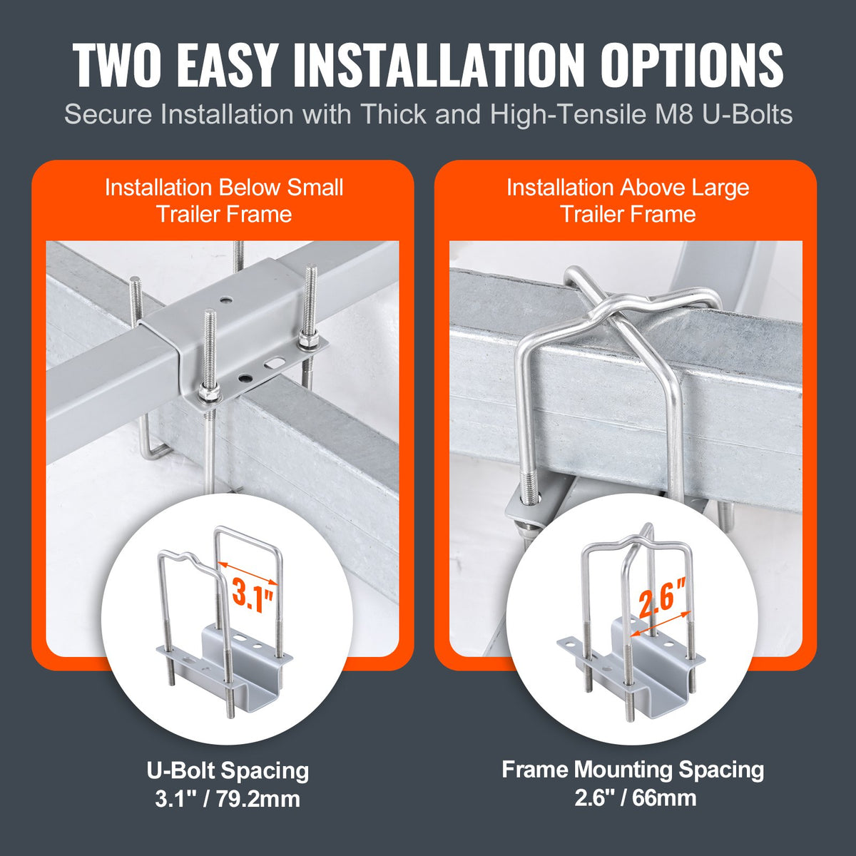 VEVOR Marine Trailer Guide Set, 20.5” Flexibly Adjustable Poles, Pair of Steel Anti-Rust Guides, Durable Roller Support for Ski, Fishing, or Sailboat Trailers 2024 - CTCDGLXLX000D34WRV0 - view 3