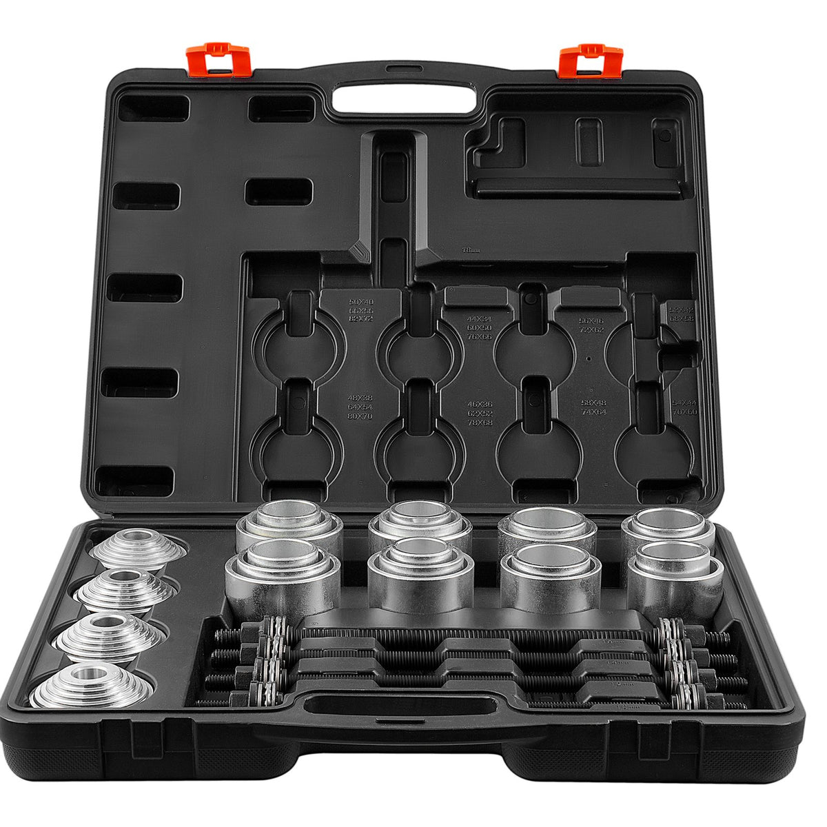 VEVOR 28 PCS Pull and Press Sleeve Kit, Steel Bush Bearing Removal and Installation Set, Bush Removal Insertion Sleeve Tools with Carrying Case, Multi-Vehicle Compatibility for LCV and HGV Engines - CTQCQTZ28JT0QWLD0V0 - view 10