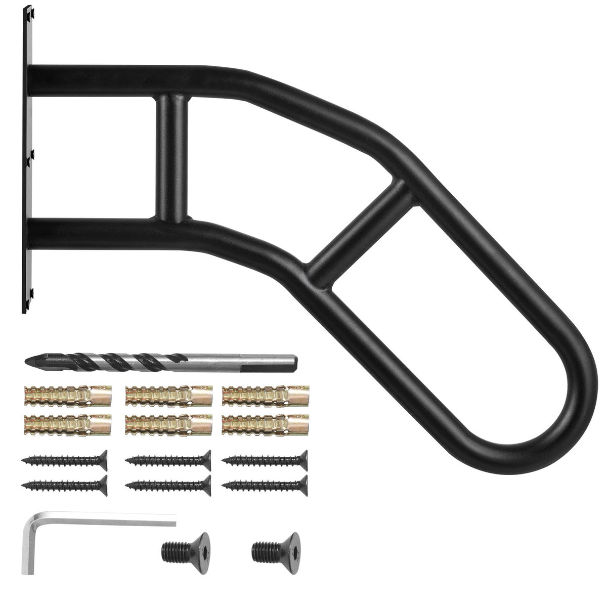 VEVOR Handrails for Outdoor Steps, 29" Length Wall Mount Safety Railings for 1-3 Steps, U-Shaped Handrail with Matte Black Finished, Stair Handrails for Kids, Elderly, Pregnant Women, Disabled 2 PCS - CXSBSHS29IN2PB8MPV0 - view 10