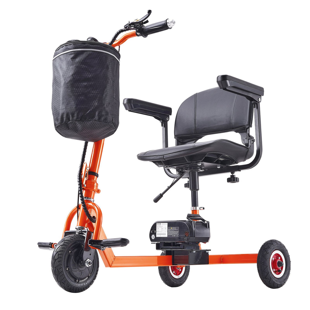 VEVOR Foldable 3 Wheel Mobility Scooter for Seniors, Portable Electric Powered Mobility Scooter with 12 Mile Long Range, All Terrain Travel Wheelchair with 48V Lithium-ion Battery, Max Support 330LBS - CXZDZXC3L9KMUIOZTV5 - view 10