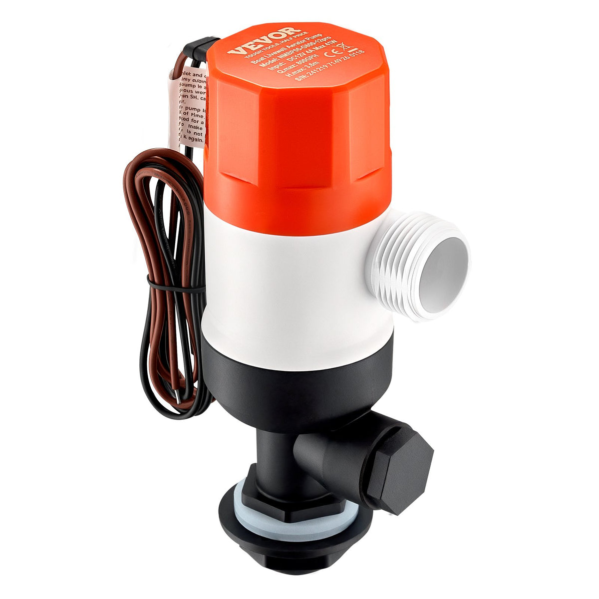 VEVOR Livewell Pump for Boat, 12V 800 GPH Straight Livewell Aerator Pump with Dual Inlet, ABA Housing & Detachable Motor Cartridge, Corrosion-Resistant Livewell/Baitwell Pump for Freshwater Saltwater - CYHSB800GPHZ0JYXRV9 - view 10