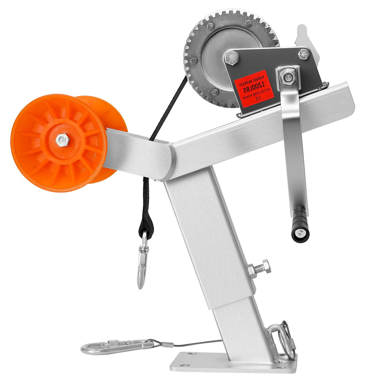 VEVOR Boat Trailer Winch Stand with Roller, 1200 lbs Winch & 2 in x 25 ft Winch Strap, Boat Winch Mount with U-Bolt for 2-3 Inches W x 3-4 Inches H Trailer Tongue, Fit for Jet Ski, Sailboat, Speedboat - CYJPZJZZJDJPQJNU5001V0 - view 10