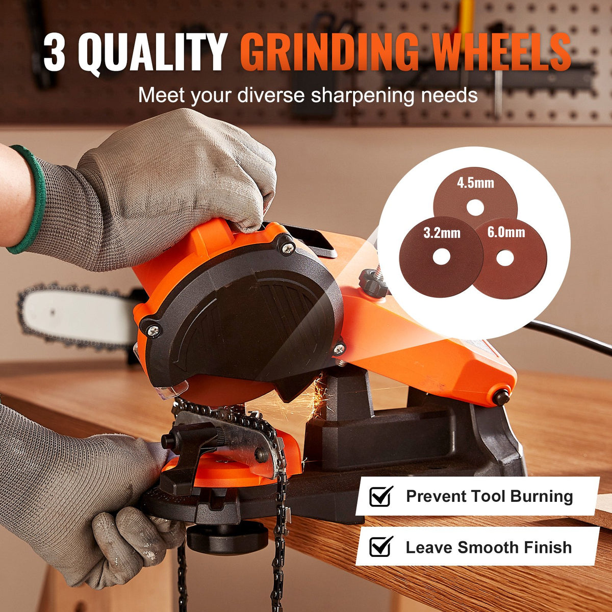 VEVOR Chainsaw Sharpeners - Select Your Configuration - D140W5500RPM3RMOLV1 - view 3
