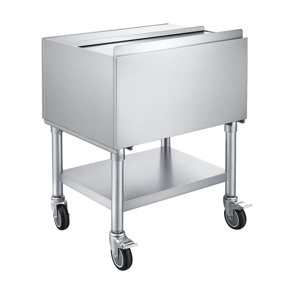 VEVOR Commercial Ice Bin, 65.1 Qt Max Capacity, 24 x 19 x 35 Inch Stainless Steel Ice Chest with Sliding Lid and Bottle Holders, Cooler Cart Cocktail Unit for Bar Restaurant Pub, NSF Certified - DBCBX1924INC2EM7W001V0 - view 10
