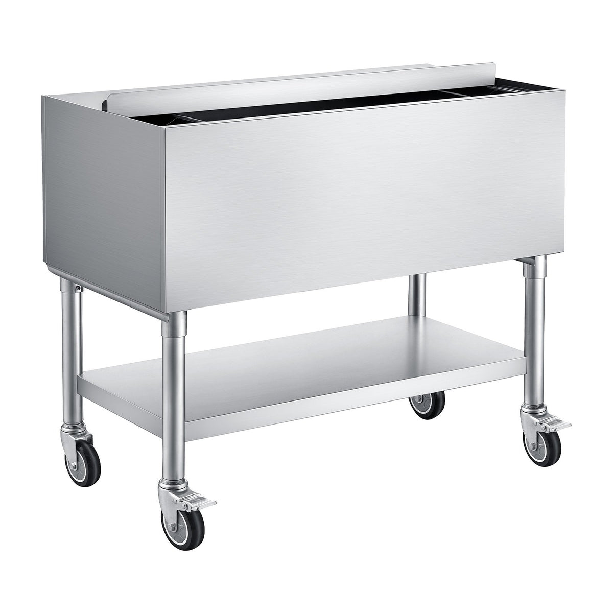 VEVOR Commercial Ice Bin, 100.7 Qt Max Capacity, 36 x 19 x 35 Inch Stainless Steel Ice Chest with Sliding Lid and Bottle Holders, Cooler Cart Cocktail Unit for Bar Restaurant Pub, NSF Certified - DBCBX1936INCM2LDN002V0 - view 10