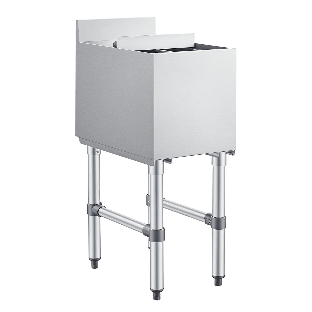 VEVOR Commercial Ice Bin, 29.6 Qt Max Capacity, 12 x 19 x 33 Inch Stainless Steel Ice Chest with Sliding Lid and Bottle Holders, Cooler Cart Cocktail Unit for Bar Restaurant Pub, NSF Certified - DBCBX33INCH1DB2WQ001V0 - view 10
