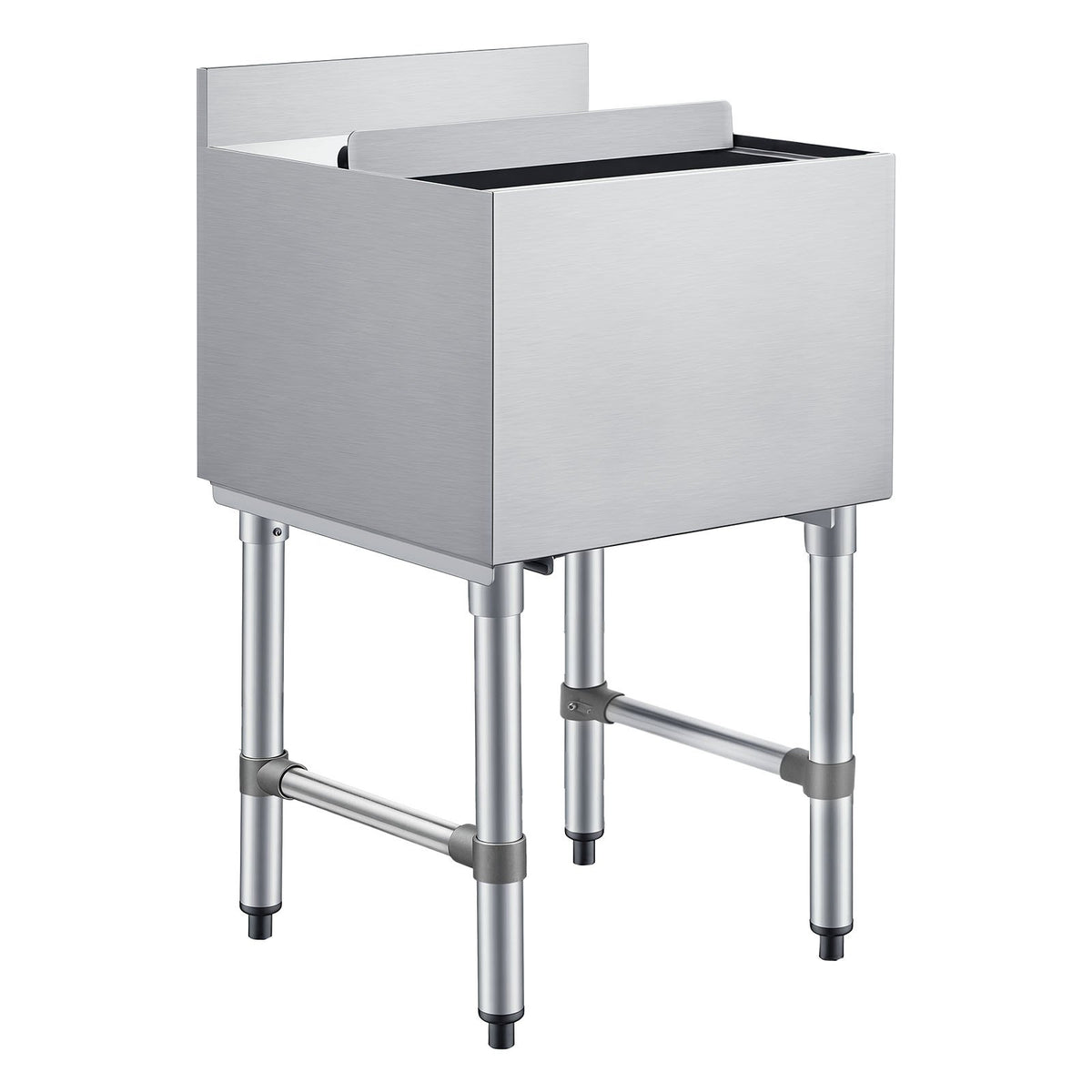 VEVOR Commercial Ice Bin, 49.4 Qt Max Capacity, 18 x 18 x 33 Inch Stainless Steel Ice Chest with Sliding Lid and Bottle Holders, Cooler Cart Cocktail Unit for Bar Restaurant Pub, NSF Certified - DBCBX33INCH1DEWH7001V0 - view 10