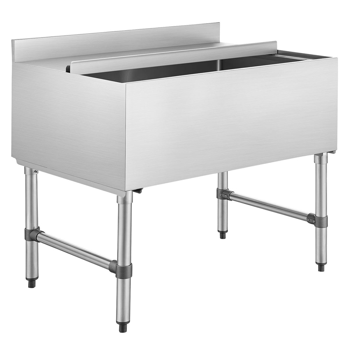 VEVOR Commercial Ice Bin, 134.7 Qt Max Capacity, 36 x 24 x 33 Inch Stainless Steel Ice Chest with Sliding Lid, 24H Long-Lasting Insulation, Cooler Cart Cocktail Unit for Bar Restaurant Pub, NSF - DBCBX33INCH2O44YM001V0 - view 10