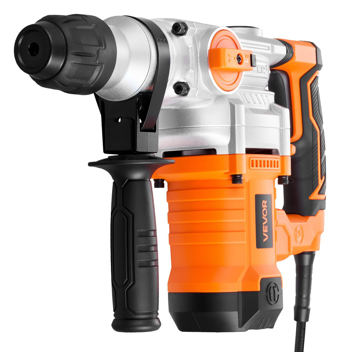 VEVOR Rotary Hammer Drill, 1-1/8 in SDS-Plus Electric Corded Heavy Duty Rotary Hammer, Including 3 Drill Bits, Flat Chisel, Pointed Chisel, Grease, Brush, and Carrying Case, for Concrete and Masonry - DC2028MM310JDM45N001V1 - view 10