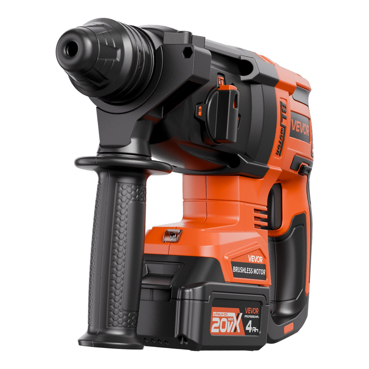 VEVOR 20V Brushless Cordless Hammer Drill, Lithium-Ion 1 Inch Rotary Hammer Driver, SDS-Plus Electric Lightweight Power Tool Kit with Battery and Charger, 4 Functions, 1200 RPM, 5300 BPM - DC20WSDC26MMTHJL9001V1 - view 10