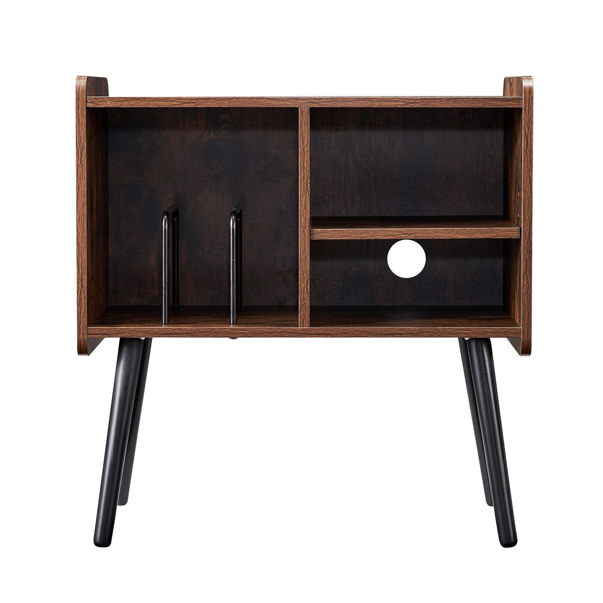VEVOR Record Player Stand, Turntable Stand Holds Up to 100 Albums, Vintage Vinyl Record Cabinet with Removable Shelves, Record Player Table with Adjustable Height for Living Room, Bedroom, Brown - DCJJMZLC100ZEC3R0V0 - view 10