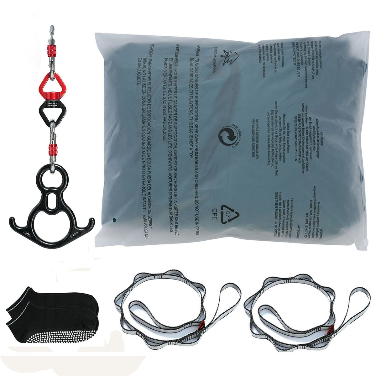 VEVOR Aerial Silk & Yoga Swing, 11 Yards, Aerial Yoga Hammock Kit with 100gsm Nylon Fabric, Full Rigging Hardware & Easy Set-up Guide, Antigravity Flying for All Levels Fitness Bodybuilding, Green - DCK10X28MMLCZSF51V0 - view 10