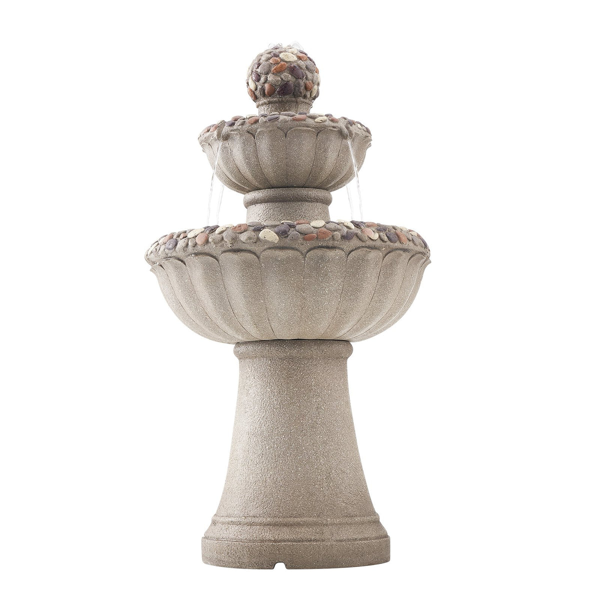 VEVOR Outdoor Water Fountain, 36.5 in Height Fountain and Waterfall, 2-Tier Floor Standing Rock Base Style Fiberglass and Resin Fountains with Pump, for Outdoor Indoor Garden, Home, Patio & Backyard - DCSPQYSJZS18QCKX0001V1 - view 10