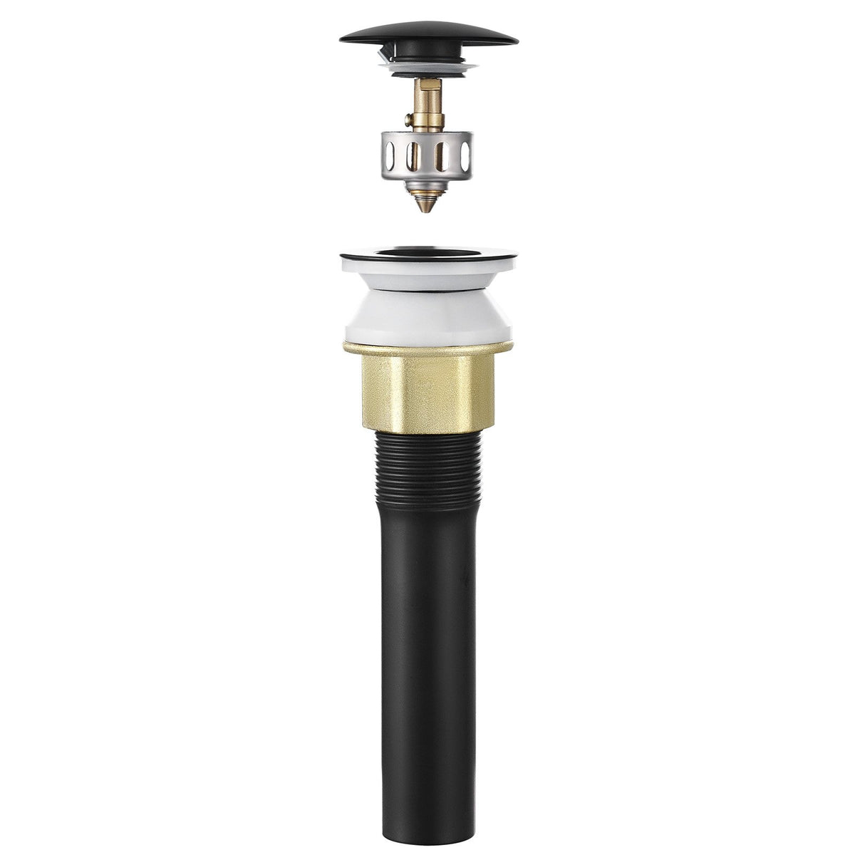 VEVOR Bathroom Sink Drain with Overflow, Brass and 304 Stainless Steel Pop Up Drains, Anti-Clogging Vessel Sink Drain Strainer, All Metal Hair Catcher Drains Stopper, for Sinks with Overflow Holes - DCSPSZJDYLKQ38CN6001V0 - view 10