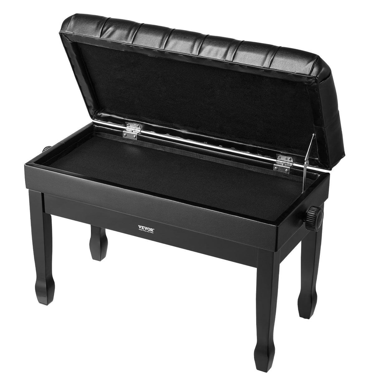 VEVOR Piano Bench, 29.5" x 14" x 20.3", Duet Keyboard Piano Chair with 20.3"-23.4” Adjustable Height, Padded Cushion, Storage Compartment for Music Books, Wooden Piano Stool Seat, for Vanity, Bedroom - DCWXGQZDSMSRQOODMV0 - view 10