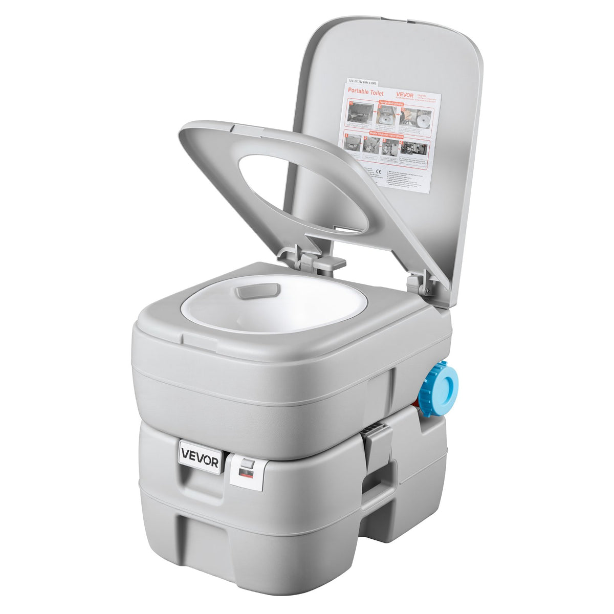 VEVOR Portable Toilet, 7.9 Gallon Detachable Waste Tank, 200 Flushes, Camping Toilet for Adults, Outdoor Travel Potty with Level Indicator, Suitable for RV Travel, Camping, Hiking, Boating and Trips - DCXBXSMTY63GMEF0J001V0 - view 10