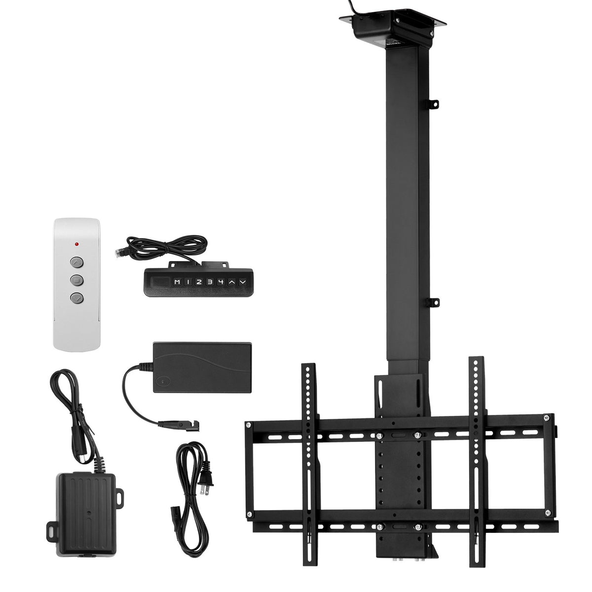 VEVOR Motorized Ceiling TV Mount, TV Wall Mount for 32 to 55 Inch TV, Electric Adjustable Ceiling TV Mount, Motorized Flip Down TV Mount Bracket with Max VESA 24 x 16 in, Fits TVs Up to 120 lbs - DDDSZJDDSVESJD19DV1 - view 10