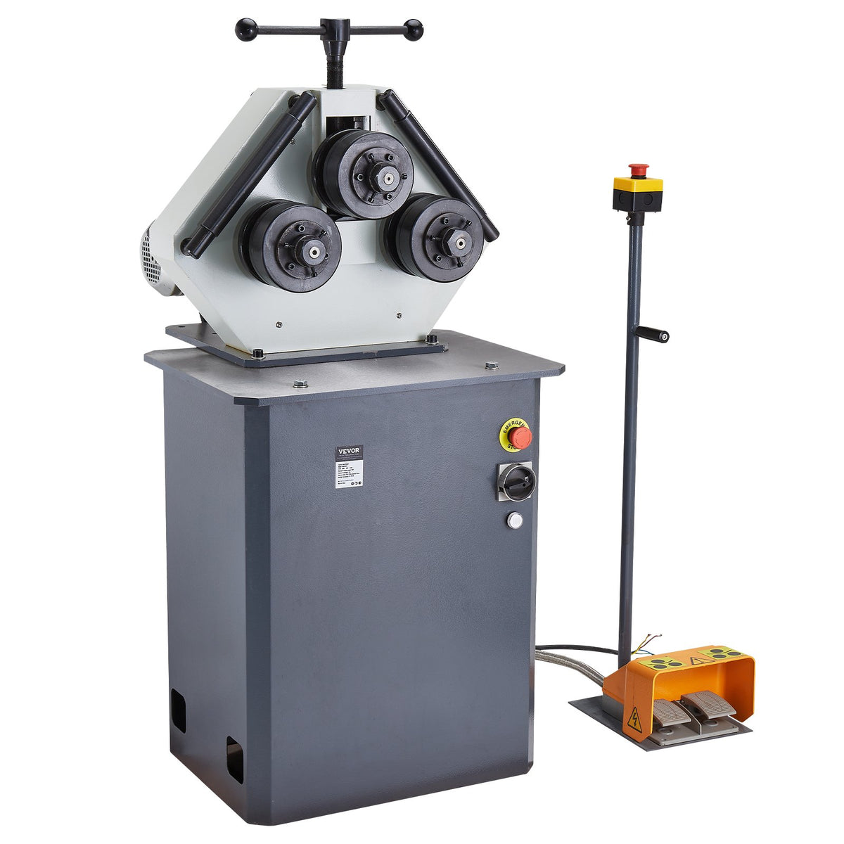VEVOR 750W Electric Roll Bending Machine, 3-Roller Electric Pipe Bender Machine with Reversible Foot Switch, Support Horizontal/Vertical Operation (220V 60Hz 3-Phase, No Plug) - DDJGJ1636MM0NWBU1V4 - view 10