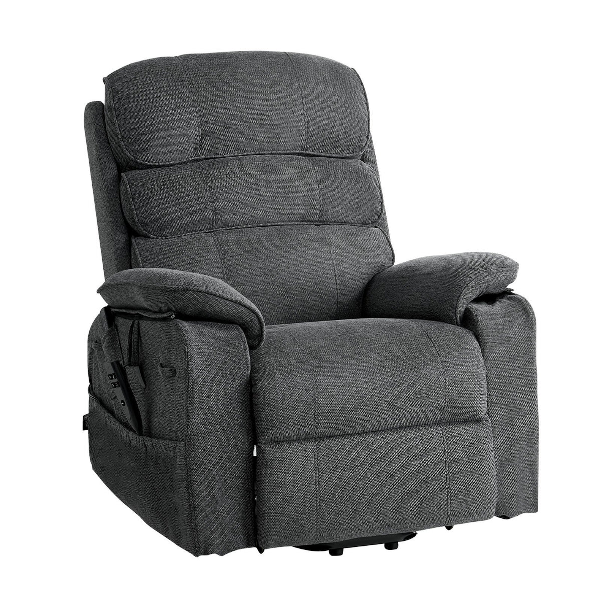 VEVOR Power Lift Recliner Chair, Dual Motor Medium Lift Chair with Heat and Massage for Elderly, Position Adjustable, Remote Control, with Side Pockets, Chenille Fabric, Dark Gray - DDKDTYZSPGZC2BFND001V1 - view 10