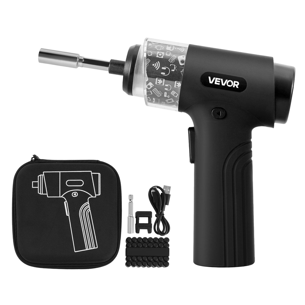 VEVOR Electric Screwdriver, 7 Torque Settings 0.5-5 N.m, 2500mAh Battery, Cordless Screwdriver Set with 32 PCS 1/4 in Bits, Digital Display, LED Light, Type-C Charging, for Furniture Electrical Repair - DDLSD4V2000ML2DJ4001V9 - view 10