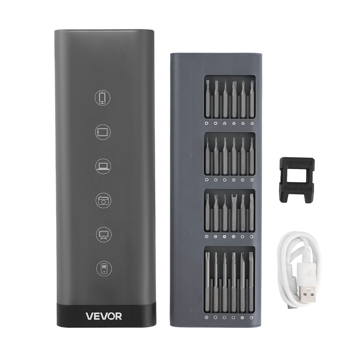 VEVOR Electric Precision Screwdriver Set, 48 Magnetic Bits, Mini Electric Screwdriver with Magnetic Storage Box, S2 Steel Bits, LED Light, Type-C Charging, for Phone, Laptop, and Electronics Repair - DDLSD4V350MAY238C001V9 - view 10