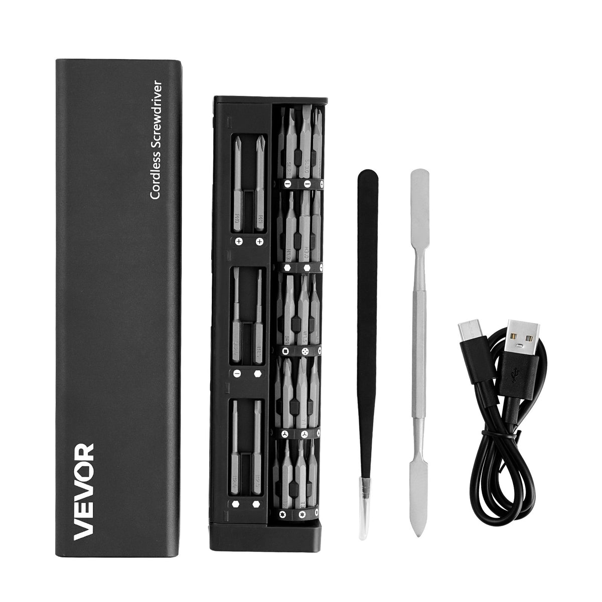 VEVOR Electric Precision Screwdriver Set, 52 Magnetic Bits, Mini Electric Screwdriver with Magnetic Storage Box, S2 Steel Bits, LED Light, Type-C Charging, for Phone, Laptop, and Electronics Repair - DDLSD4V500MA4UD9P001V9 - view 10