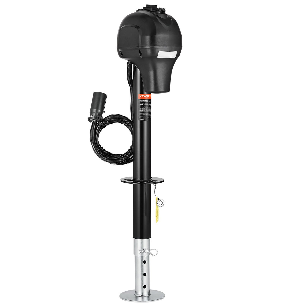 VEVOR Electric Trailer Jack, 3500 lbs, Heavy Duty RV Electric Power Tongue Jack with 7-pin Connector, Manual Crank Handle & Weatherproof Jack Cover, 9.5"-27.5" Lift, for Trailers, Campers & RVs, Black - DDTCQJDDDKCG9JIPZV9 - view 10
