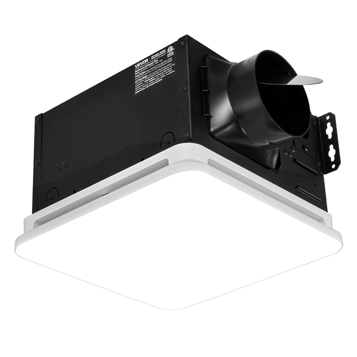 VEVOR Bathroom Exhaust Fan with LED Light, 110 CFM 4000K Bathroom Vent, 1.5 Sones Low-Noise, Premium Motor Ceiling Fan for Laundry Room, Storage Room, Home Ventilation, White - DDYSPQSW110CWJC8T001V6 - view 10