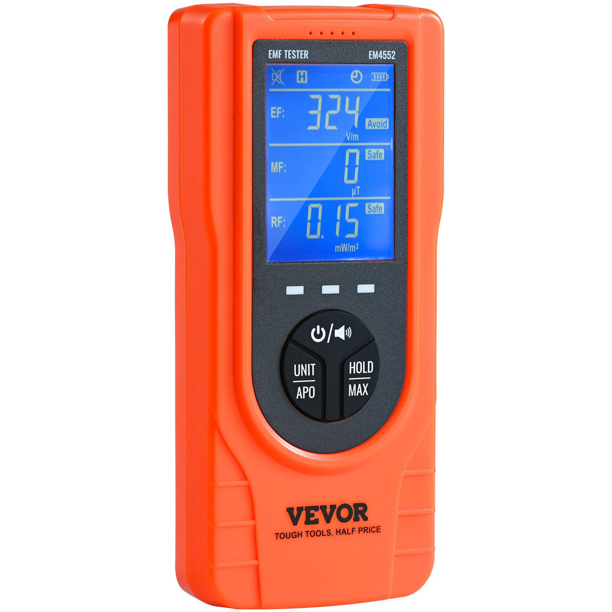 VEVOR 3-in-1 EMF Meter, 5Hz - 3.5GHz, Handheld Rechargeable Electromagnetic Field Radiation Detector, Digital LCD EMF Tester for EF MF RF Home Inspections Outdoor Ghost Hunting Paranormal Equipment - DGNEMFJSHYWJZQJ5EV9 - view 10