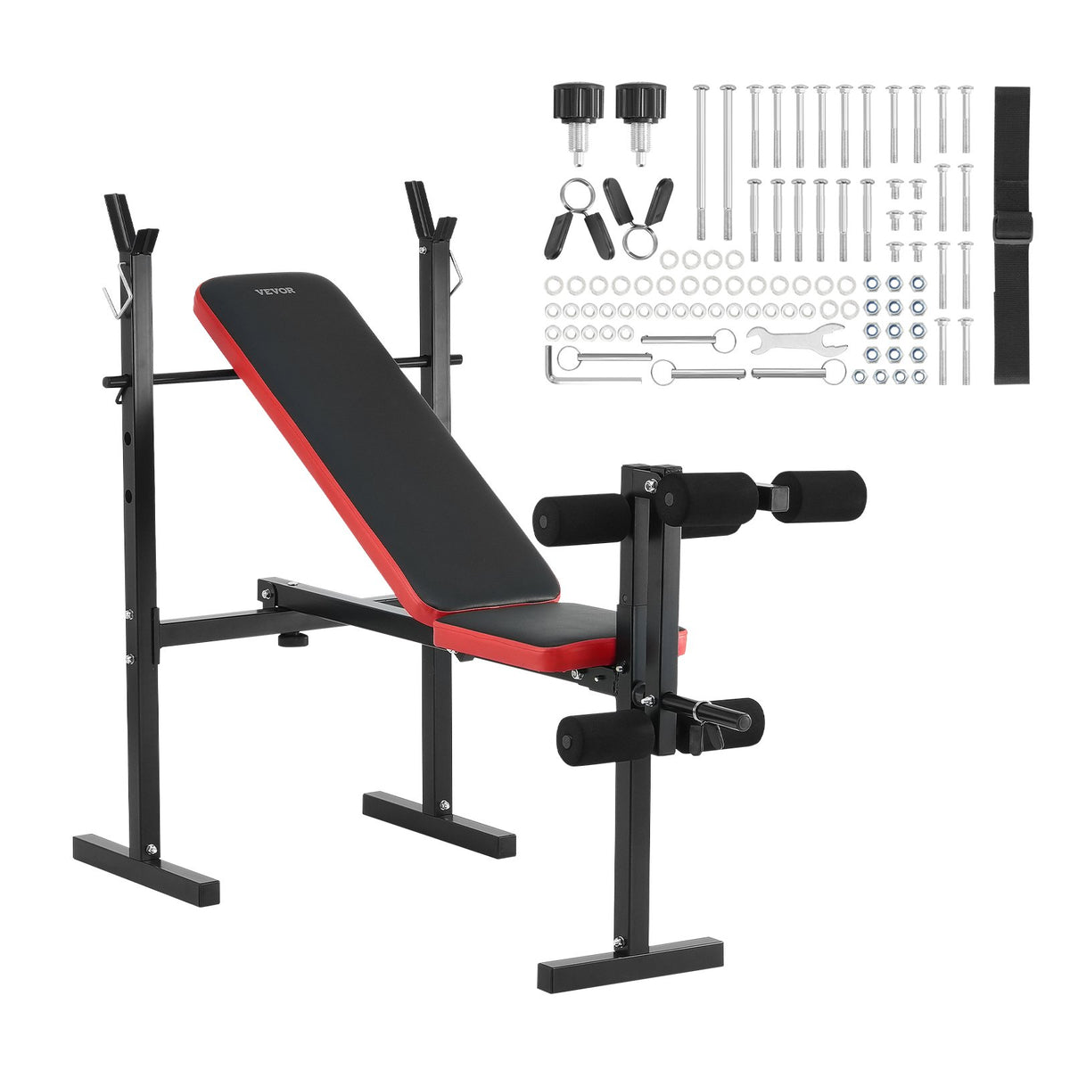 VEVOR Weight Bench, Multi-Functional Adjustable Weight Bench Press for Full Body Workout, 600lbs Exercise Sit up Bench for Home Gym Strength Training, Flat Bench with Quick Folding & Fast Adjustment - DGNKJZCKZD60X4DGGV0 - view 10