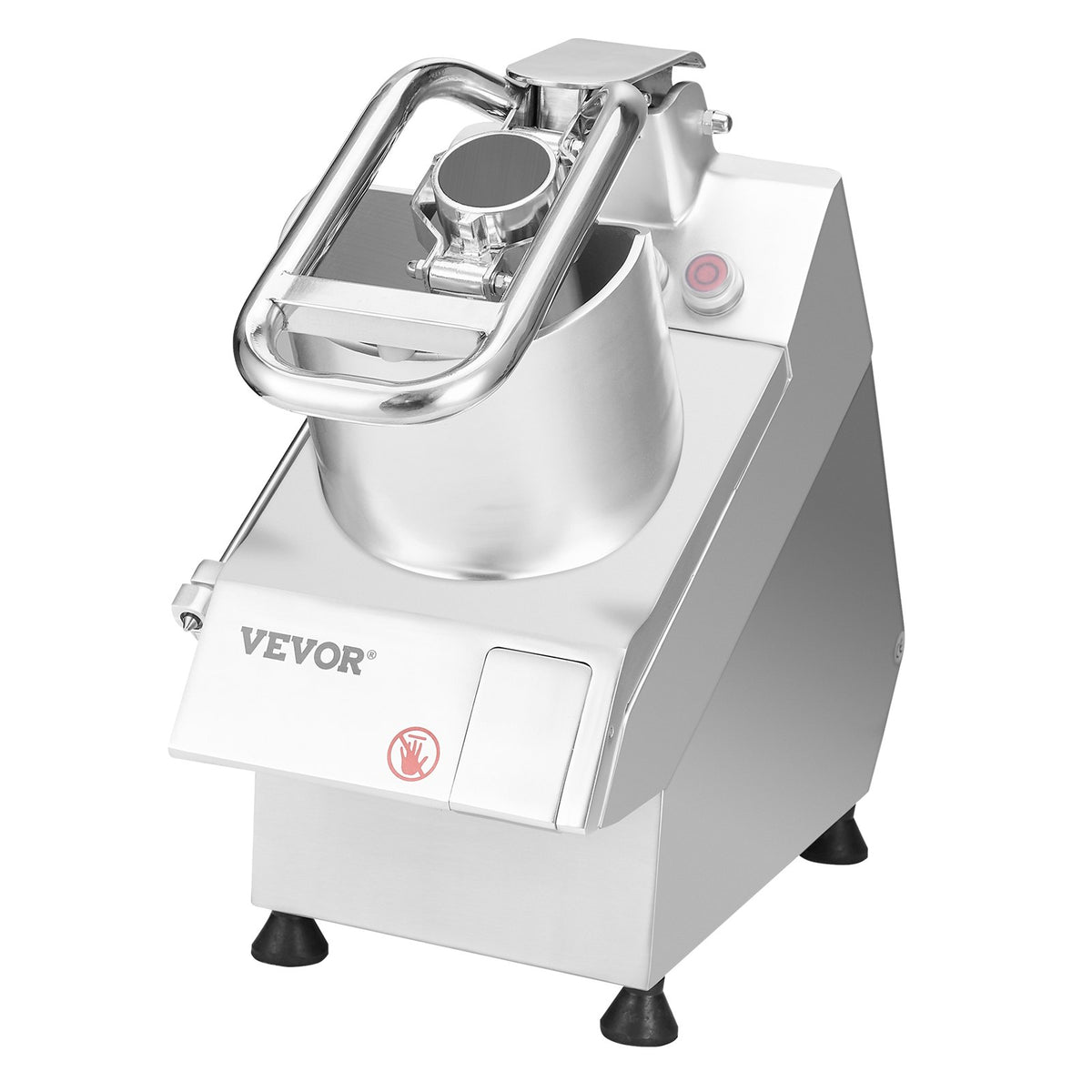 VEVOR Food Processor & Vegetable Chopper, 2 Feeding Holes Food-Grade Stainless Steel Food Processor Chopper with Detachable 6 Blades, 3mm/5mm/7mm/10mm Shredder