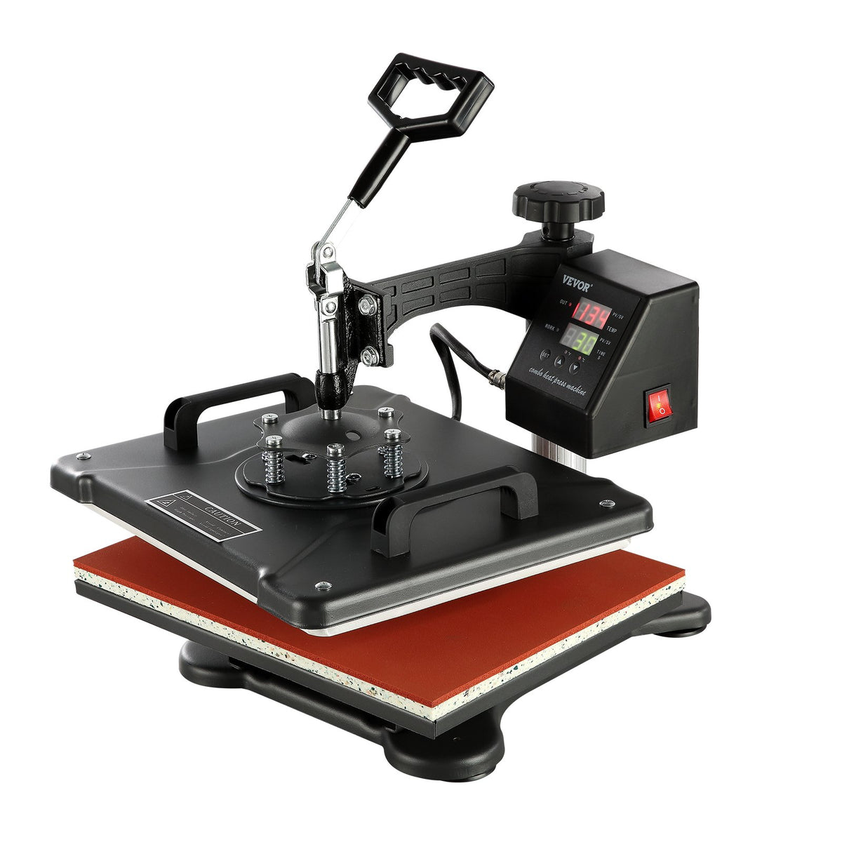 VEVOR Heat Press Machine, 8 in 1 Combo Digital Multifunctional Sublimation Heat Transfer Machine 12x15 inch, 360 Degree Rotation Swing Away for Printing T Shirts Mug Cap Hat Plate - DGNTHJBH2938-WEAHV1 - view 10