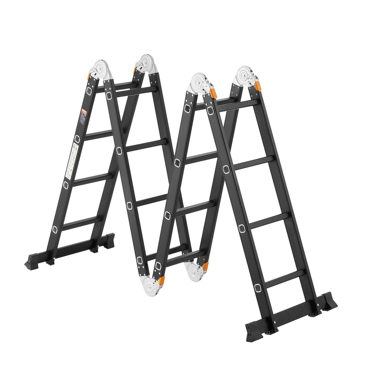VEVOR Multi-Purpose Folding Ladder, 7-in-1 Tall Extension Step Ladder, A Frame 4 Step with Scaffolding Plank Telescoping Ladder, 15.5ft Reach Height Heavy Duty , 330 lbs Capacity for Home Outdoor - DGNZDTLHJ4JPVKGVPV0 - view 10