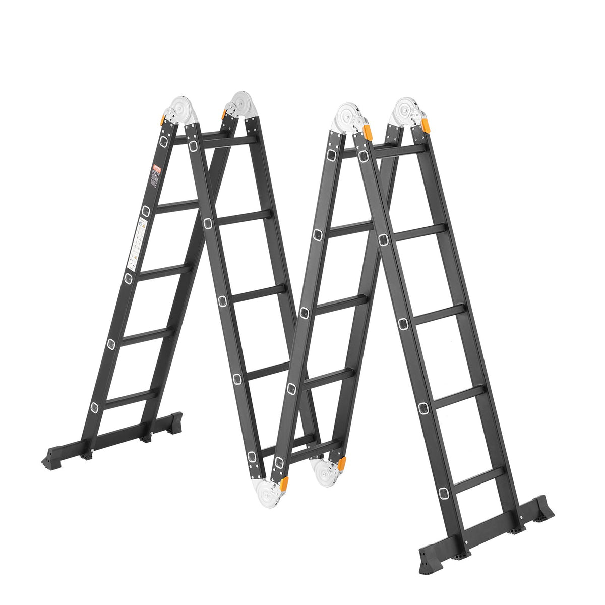 VEVOR Multi-Purpose Folding Ladder, 7-in-1 Tall Extension Step Ladder, A Frame 5 Step Telescoping Ladder, 19ft Reach Height Heavy Duty Adjustable Ladder, 330 lbs Capacity for Home Outdoor - DGNZDTLHJ5JPBC9YEV0 - view 10