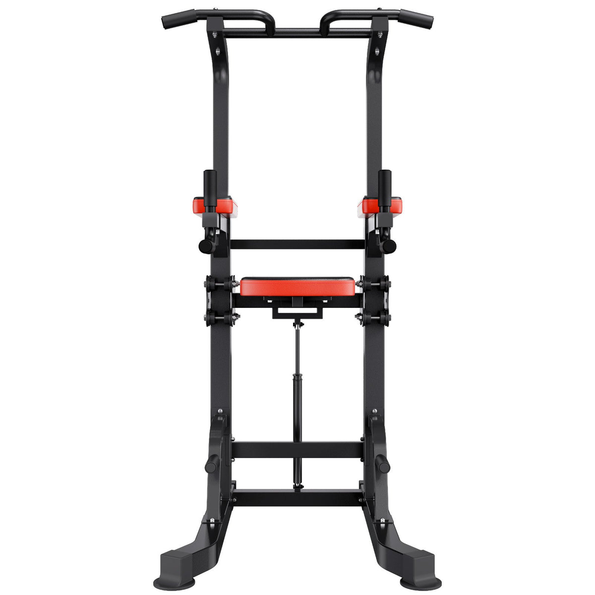 VEVOR Pull Up Bar, 330 LBS Power Tower Dip Station, Workout Dip Station with H-Shaped Stable Base & Assistance Platform, Adjustable 9 Level Height Pullup Stand for Back, 3-Level Adjustable Elbow Pads - DGNZHXYTXSJPAE472001V0 - view 10