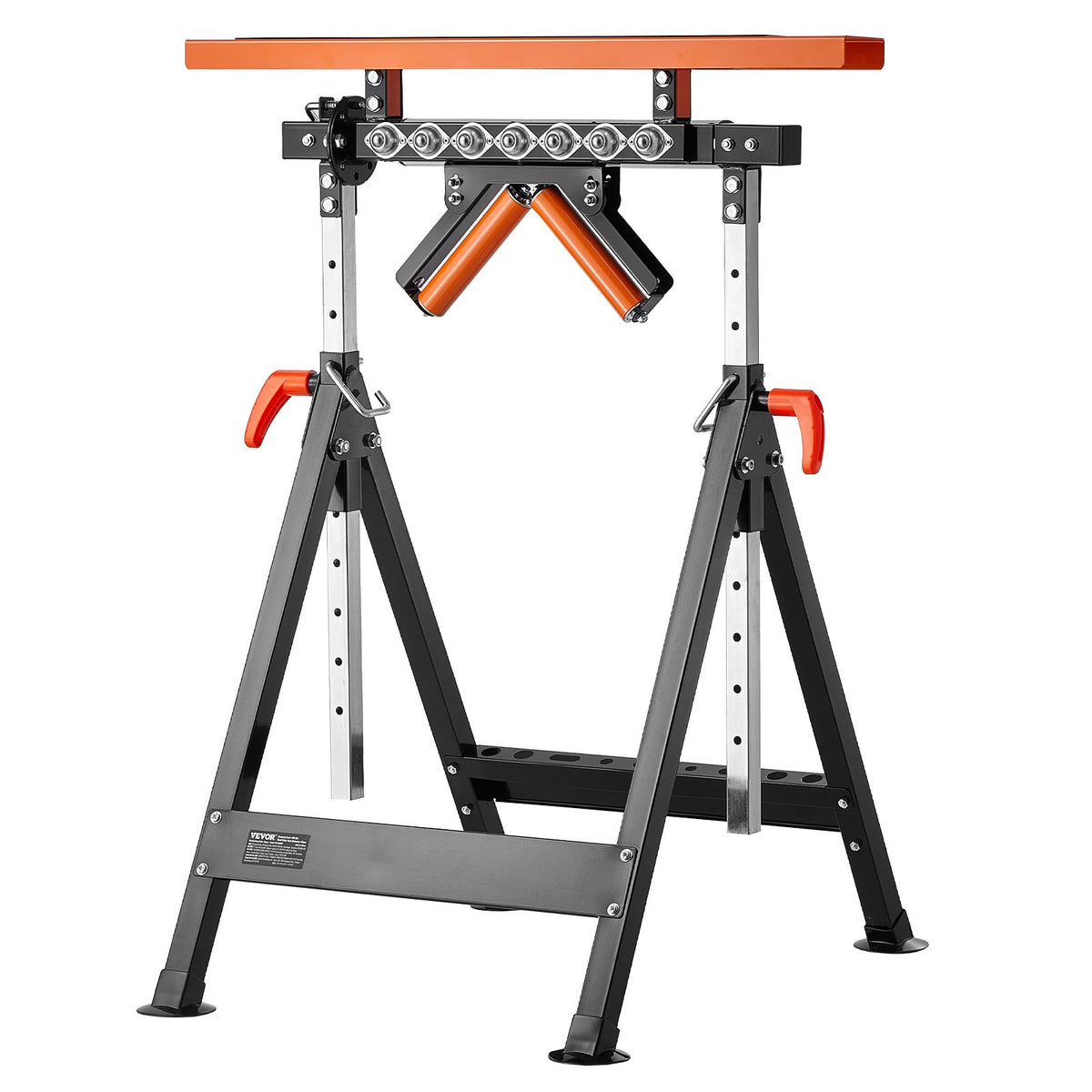 VEVOR 4-in-1 Roller Stand, 440 lb Load Capacity, 33-50 in Adjustable Height, Folding Heavy Duty with Rack & Polished Multi-directional Roller Head, for Table Saw Outfeed Woodworking Extension Support - DGZDZGTMGGJ4QQC0MV0 - view 10