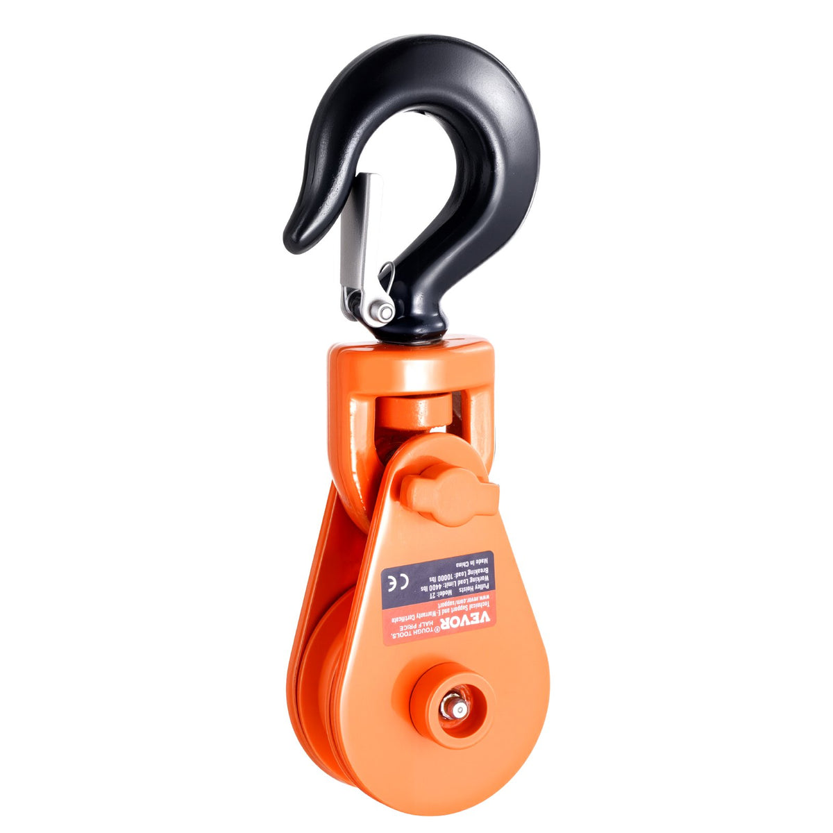 VEVOR 2 Ton Snatch Block with Swivel Hook, 3" Sheave 3/8" Inch Wire Rope, Heavy Duty Snatch Block Pulley 4400 lbs for Towing and Recovery operations on Tow Truck Rollback Wrecker Car Hauler Winches - DGZQHL4400IBCB8K9V0 - view 10