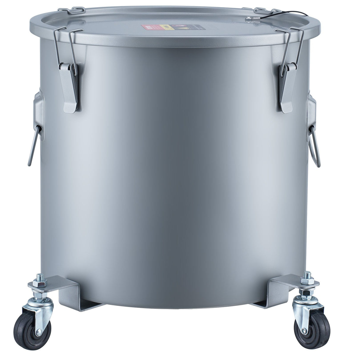 VEVOR Fryer Grease Bucket, 16 Gal Oil Disposal Caddy with Caster Base, Carbon Steel Rust-Proof Coating, Oil Transport Container with Lid, Lock Clips, Filter Bag for Hot Cooking Oil Filtering, Gray - DJLZGYZTTG16KWCSKV0 - view 10