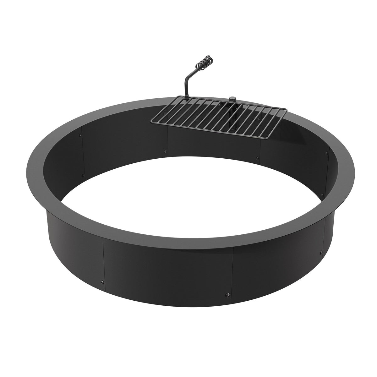 VEVOR Fire Pit Ring, Fire Pit Insert with Barbecue Fire Ring, 40-In Outer/36-In Inner Diameter, 8.5in Height, Carbon Steel Liner DIY Campfire Ring above/In-Ground, for Outdoor Camping, Bonfires - DKJHH36INCH1VUWF9V0 - view 10