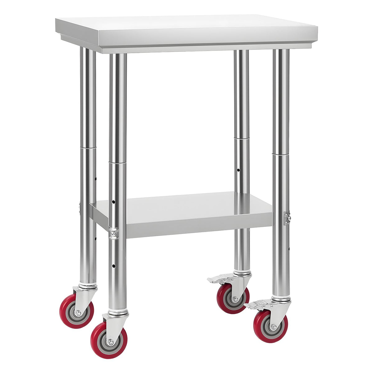 VEVOR Stainless Steel Table, 24 x 18 Inches Food Prep Worktable with Wheels, Kitchen Prep Table with Adjustable Undershelf Workstations for Commercial Kitchen, Restaurant, Hotel and Garage, Outdoor - DLGZT2CWDB24K995G001V0 - view 10