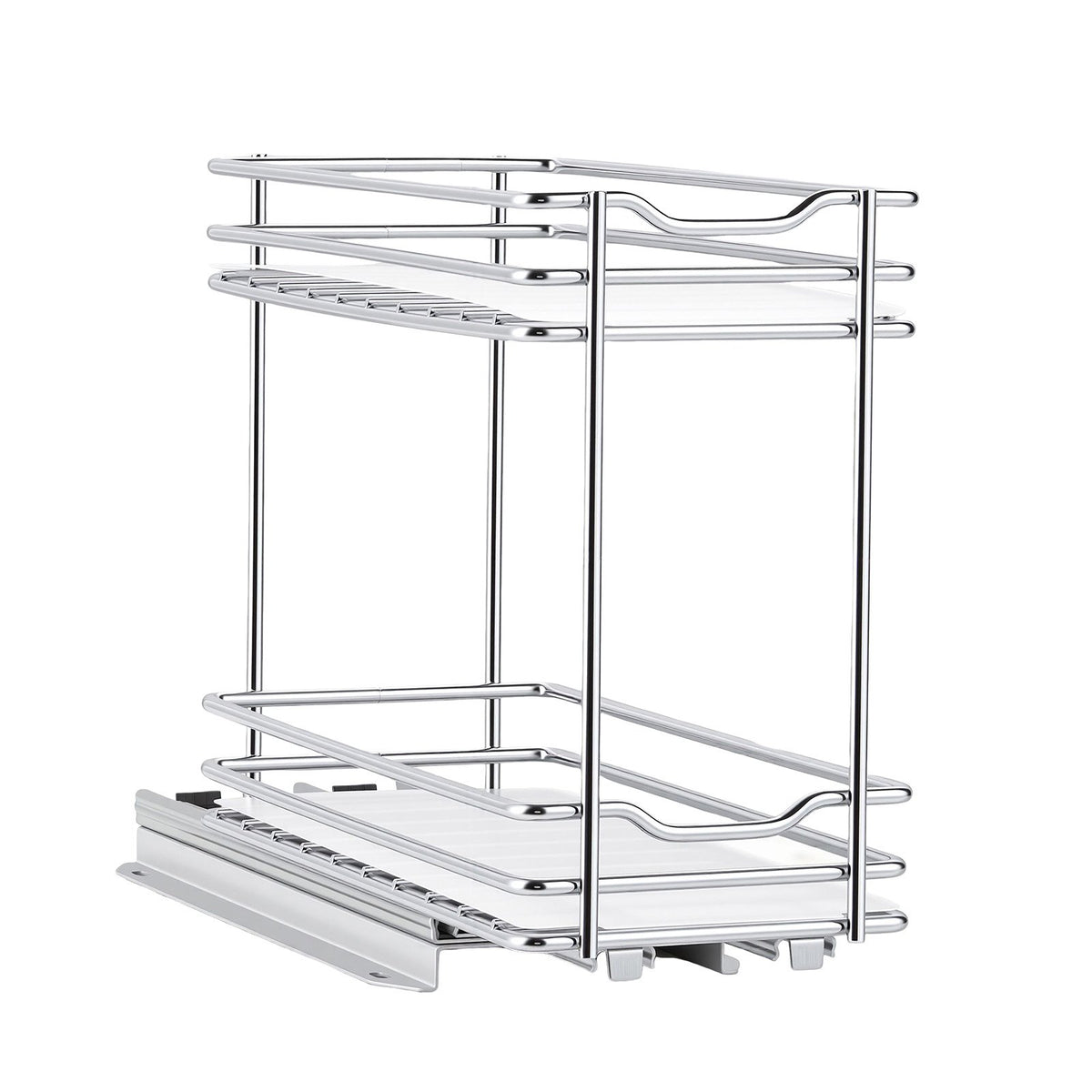 VEVOR Pull Out Spice Rack Organizer for Cabinet, 2 Tier Slide Out Spice Rack Organizer, Heavy Duty Metal Seasoning Kitchen Basket for Inside Cabinets & Pantry Closet, 4.33"W x 8.46"D x 10.43"H, Silver - DLJL10YC2CDGLXWR9001V0 - view 10