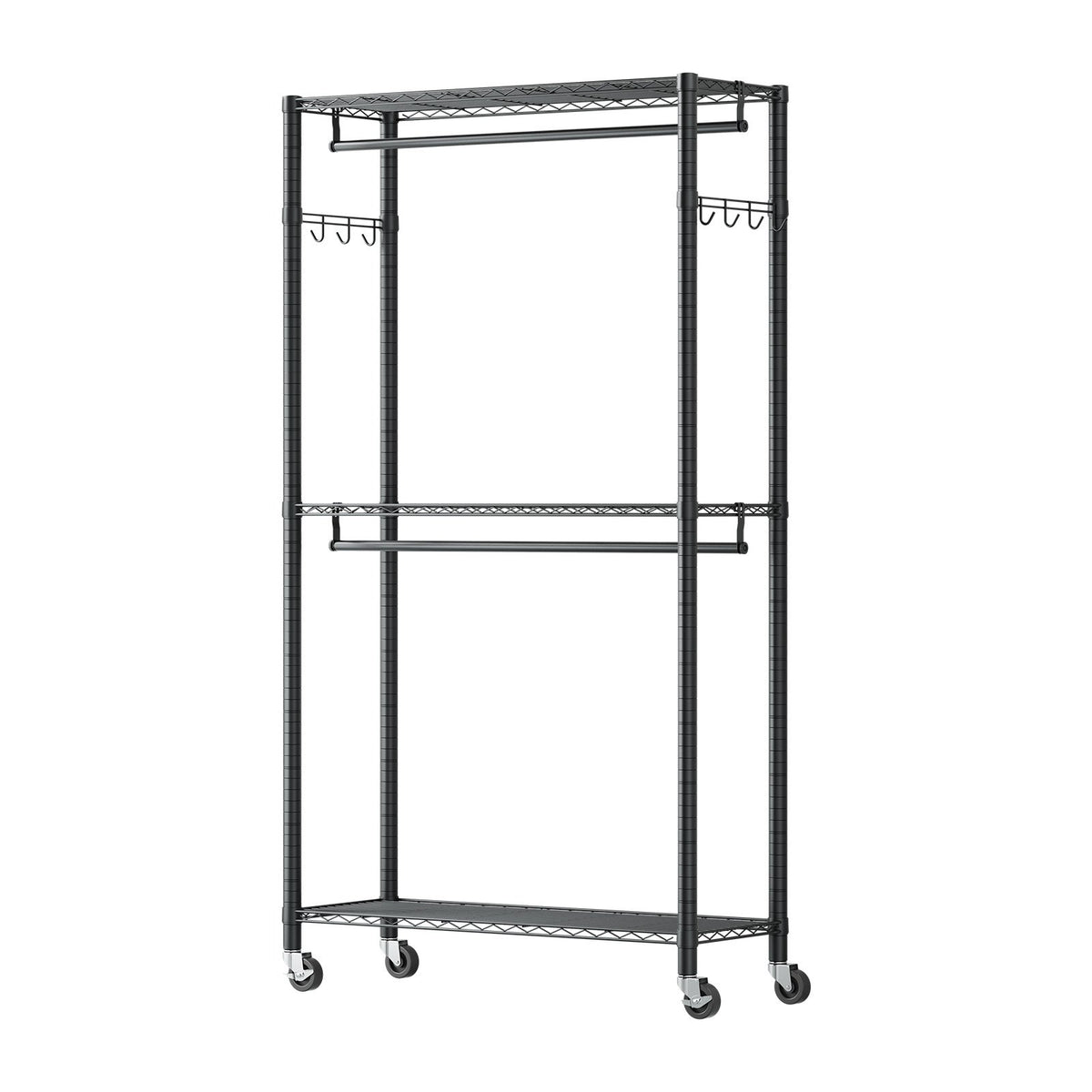 VEVOR Rolling Clothes Rack, Heavy Duty Clothing Garment Rack, 3 Adjustable Tiers Clothing Racks with Carbon Steel, 450 lbs Load Capacity Closet Wardrobe for Bedroom, Clothing Store, Hallway - DLJTCYJ2G3C3AFTD4001V0 - view 10