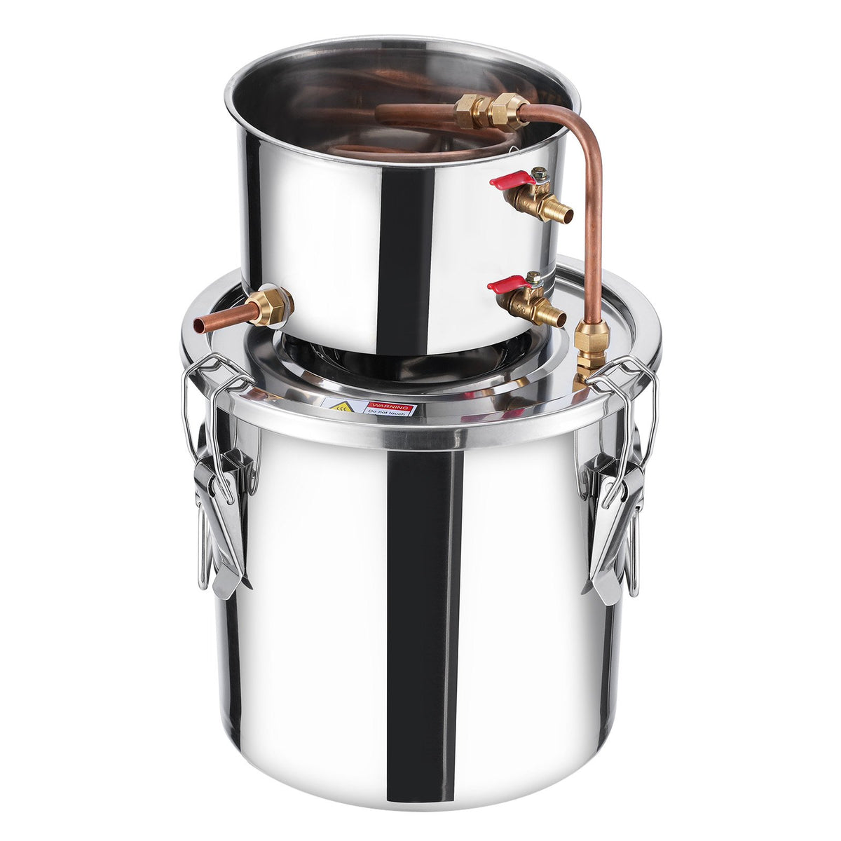 VEVOR Alcohol Still, 3 Gal / 11.4 L Stainless Steel Water Alcohol Distiller with Copper Coil, Home Brewing Refining Fermentation Kit with Thermometer, for Wine Whisky Brandy, Silver - DLNTZLQYS3JLJYT44V0 - view 10