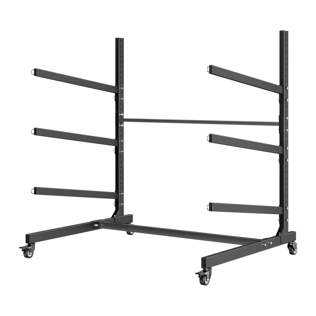VEVOR Kayak Storage Rack for 3 Kayaks, Holds 200 lbs, Heavy Duty Adjustable Freestanding Stand with Lockable Wheels for Indoor Outdoor Garage Shed Dock, Holder for Canoe, SUP, Surfboard & Paddleboard - DLSPHTZJ3SDM94B2I001V0 - view 10