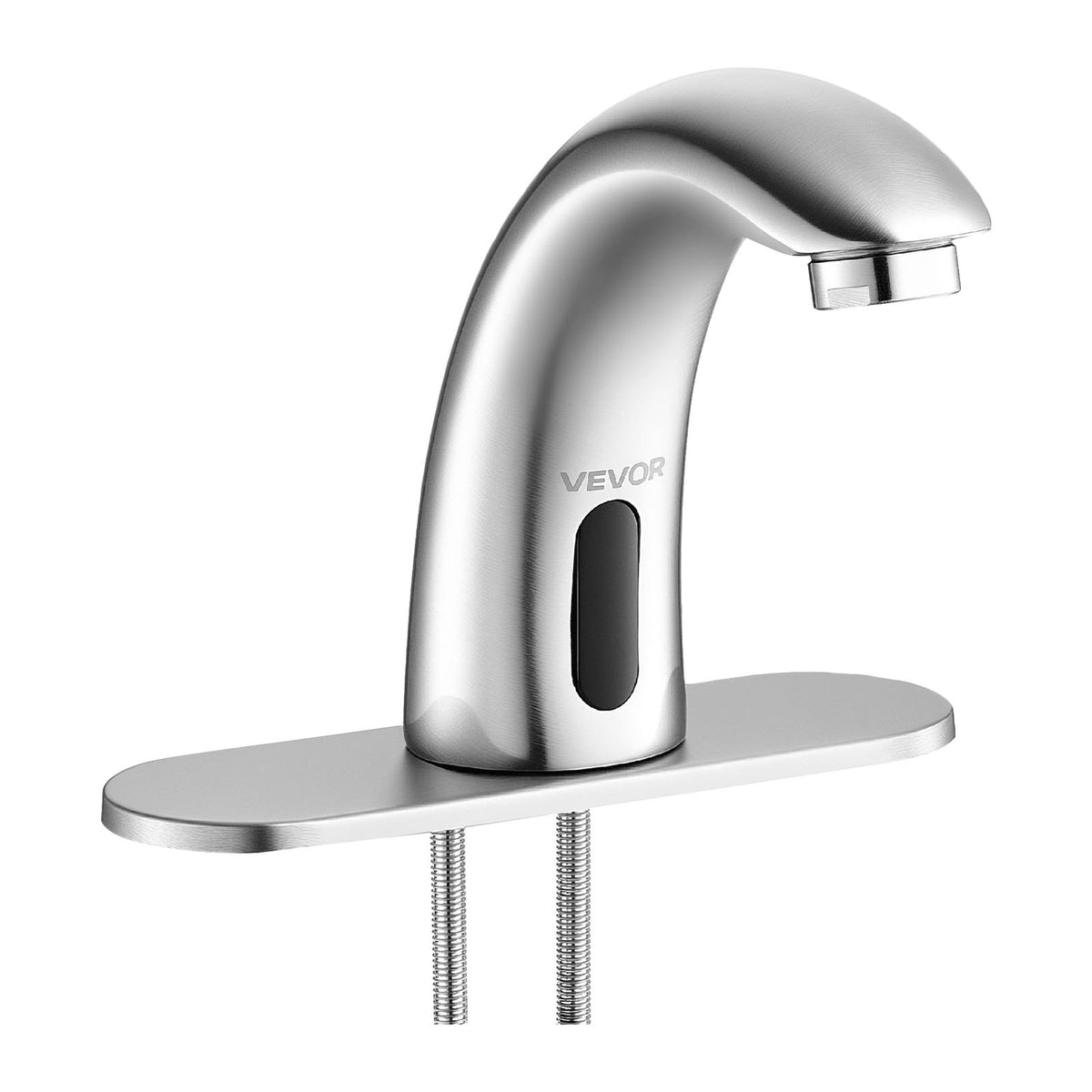 VEVOR Touchless Bathroom Sink Faucet, Automatic Motion Sensor Restroom Toilet Faucet with Hole Cover Plate, Battery Operated,Adjustable Temp for 9/16 in Pipe Commercial Lavatory,Brushed Nickel Silver - DLTLRWSBZDTEMCFWN001V9 - view 10
