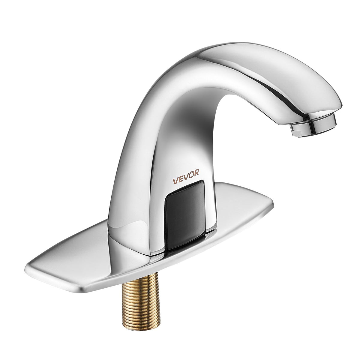 VEVOR Touchless Bathroom Sink Faucet, Automatic Motion Sensor Restroom Toilet Faucet with Hole Cover Plate, Battery Operated,Adjustable Temp for 9/16 in Pipe Commercial Lavatory,Chrome Plated Silver - DLTLRWSBZDTEMUC7T001V9 - view 10