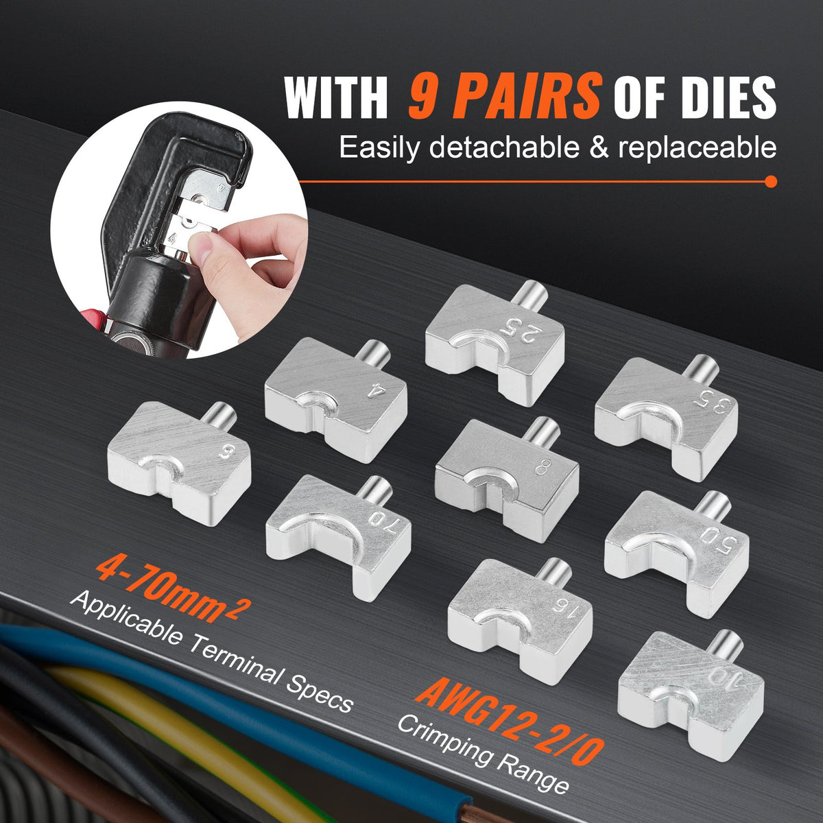 VEVOR Hand Swager Crimper - Select Your Configuration - DLYJQTLDLAWG16PK0V0 - view 3