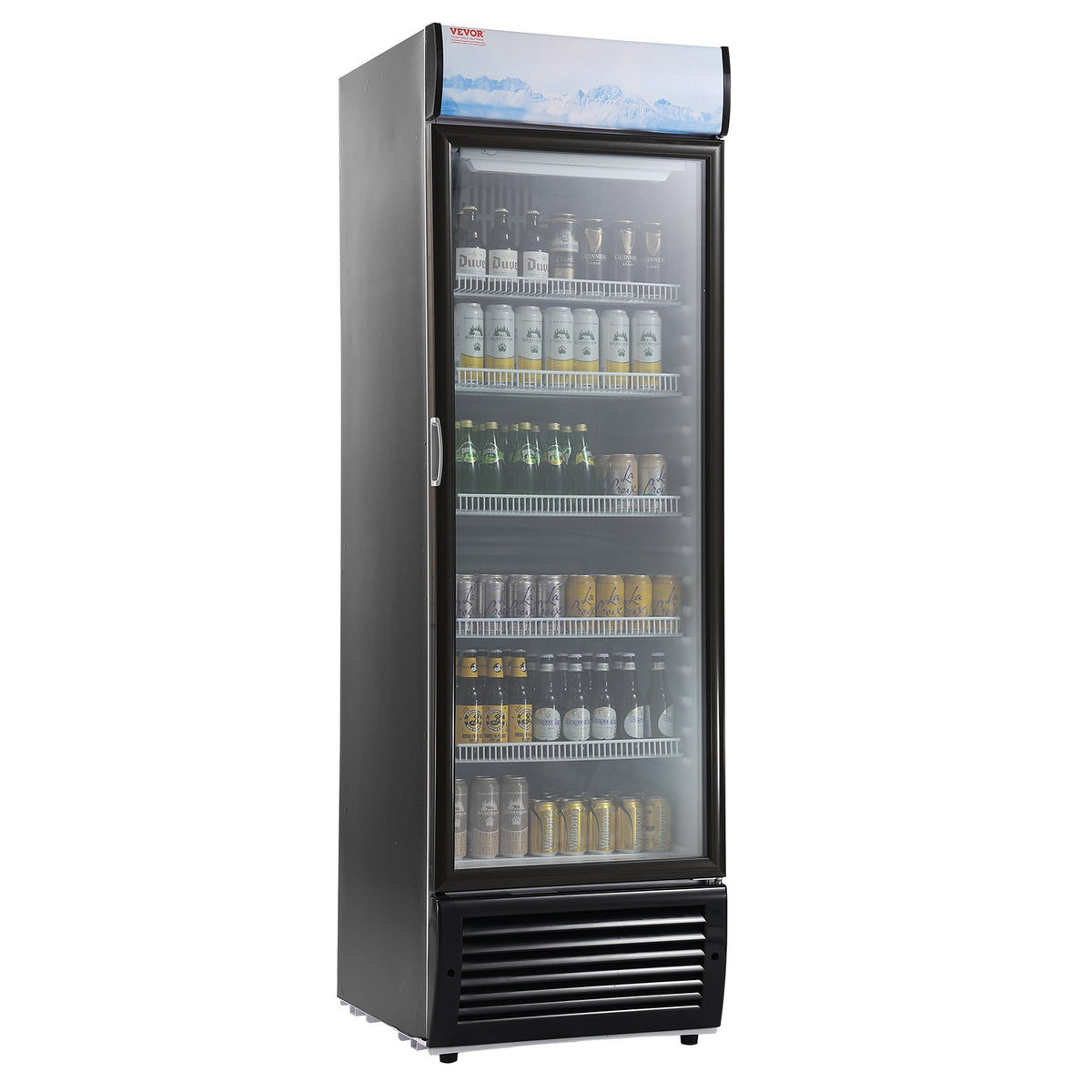 VEVOR Commercial Merchandiser Refrigerator, 14.8 Cu.Ft / 420L Beverage Refrigerator Cooler Merchandiser, Glass Door Display Refrigerator Upright Fridge with 5 Adjustable Shelves, Customizable Lightbox - DMYLZSBX148C6X3QNV1 - view 10