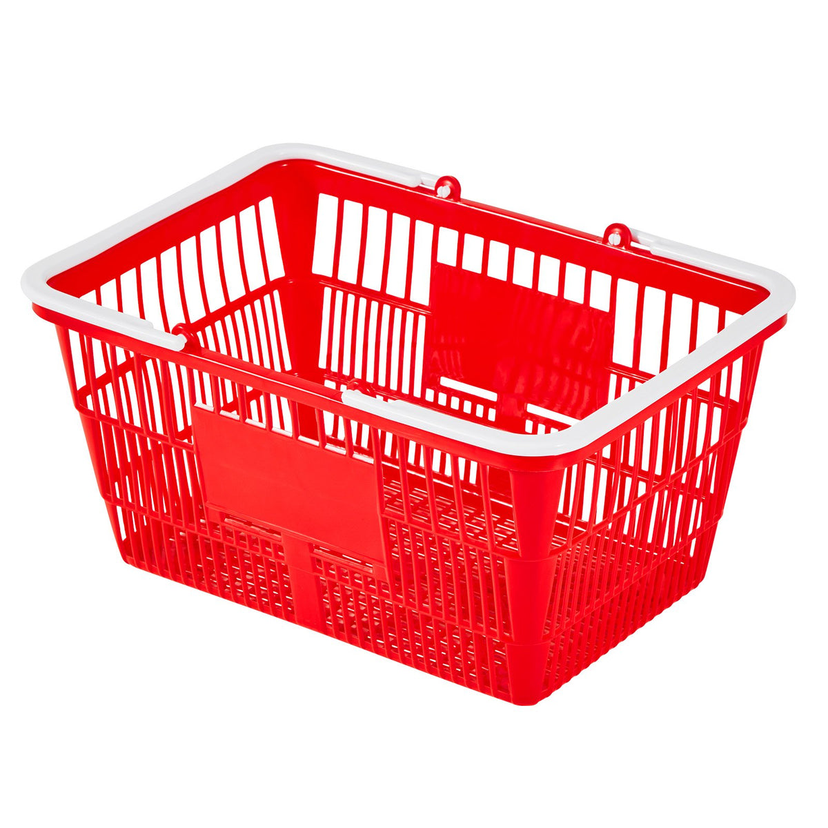 VEVOR Shopping Baskets, 20 PCS, 21L Stackable PE Plastic Grocery Baskets with Handles, Dense Mesh Structure, Holds up to 20 lbs, Portable for Grocery, Retail, Stores, Supermarket, Home Use, Red - DSBDGWL20PCSQD1UT001V0 - view 10